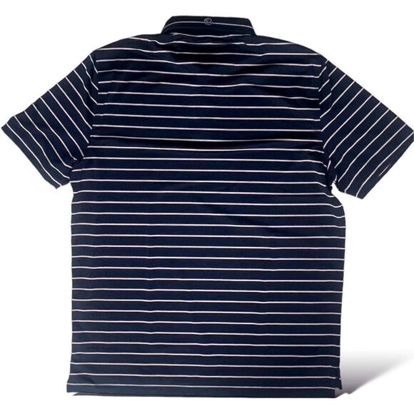 Chase 54 Navy Blue Striped Golf Polo Shirt | Men's Large | Athletic Fit Performa - Picture 2 of 3